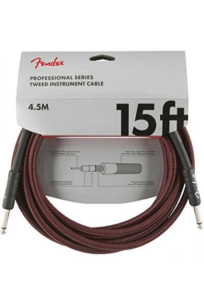 FENDER كابل أداة تويد أحمر احترافي بطول 4.5 متر