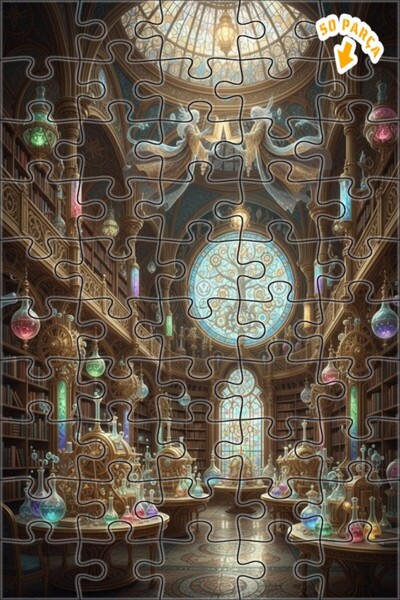 Teona Ahşap لغز خشبي بإطار ذو طبقتين بمظهر لوحة زيتية لمختبر السحر الغامض 50 ...