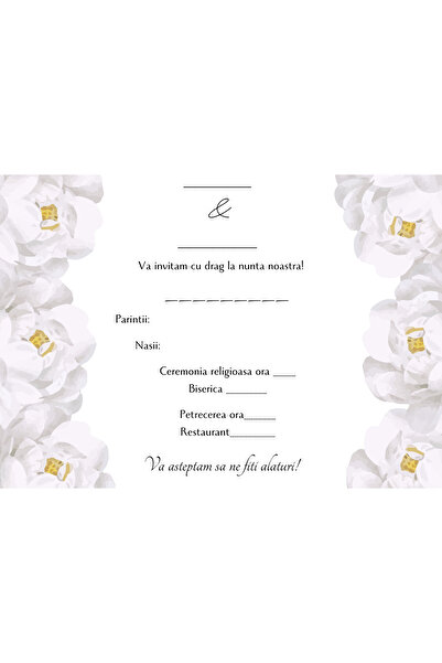 OEM Invitatie nunta 10x15 cm cu plic, Model 34