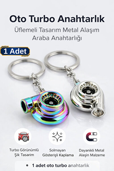 Hane Dostu Oto Turbo Anahtarlık Üflemeli Tasarım Metal Alaşım Araba Anahtarlı...