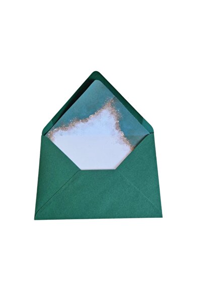 OEM Set plicuri invitatii, verde 2, 12.5 x 17.5 cm, cu interior decorativ, 10...