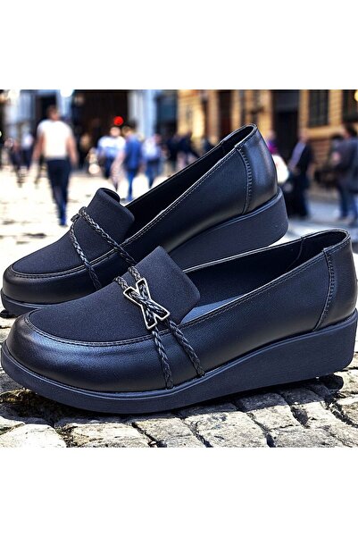 KAFKASLAR AYAKKABI أحذية نسائية يومية بكعب عريض مرن