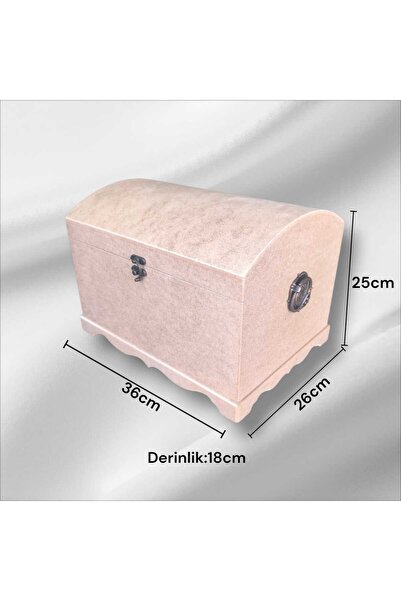 SEKAY AHŞAP Ahşap Boyanabilir Dekoratif Klipsli Çok Amaçlı Sandık Kutu