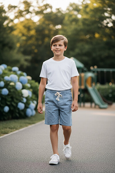ASL GOLF CLUB Boys' Elastic Waist 100% Cotton Bermuda Capri Shorts 3-14 Years