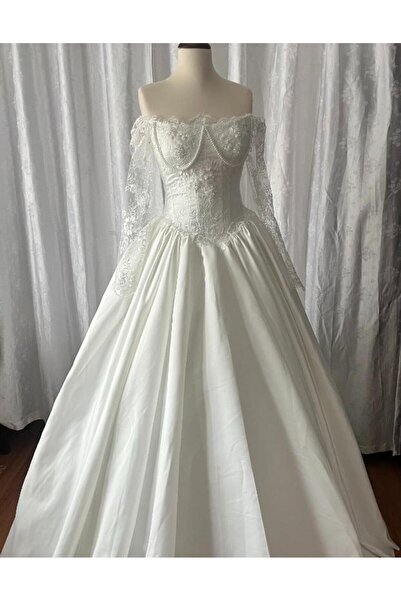 AYŞE KOÇYİĞİT LEZ DANTELLİ SATEN GELİNLİK