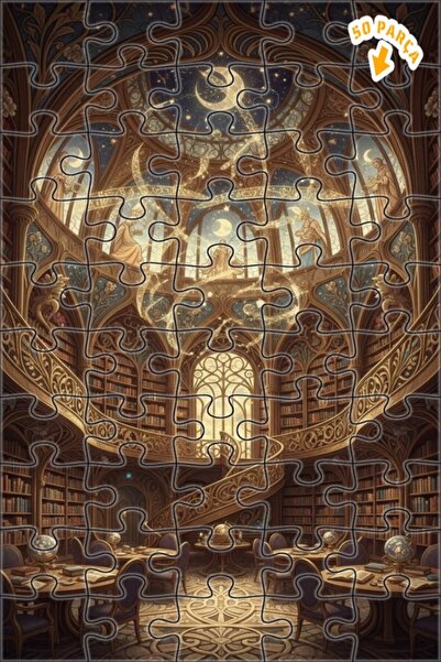 Teona Ahşap لغز خشبي مؤطر بطبقتين للمكتبة السحرية 50 قطعة 15×25