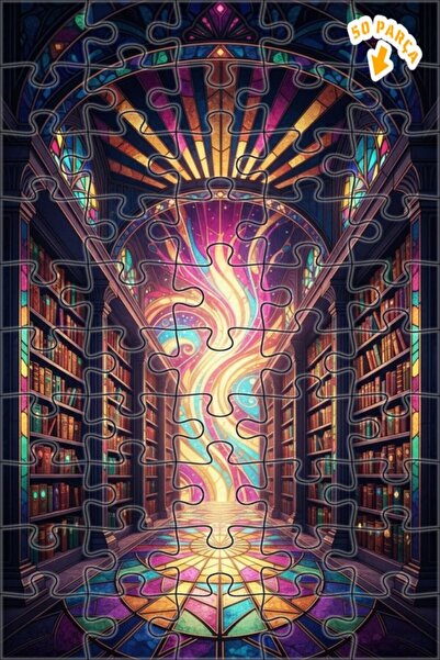 Teona Ahşap لغز خشبي مؤطر بطبقتين من فن الفسيفساء الزجاجية للمكتبة السحرية 50...