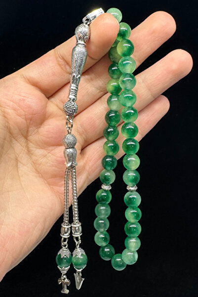 Fabula Silver Kişiye Özel Harfli Doğal Taş Tesbih Erkek Hediye Akik Taşı Tespih