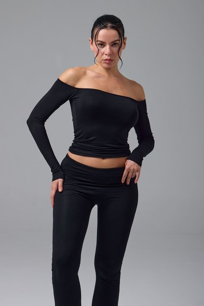 LE POLE Ikara - Open Shoulder Long Sleeve T-Shirt