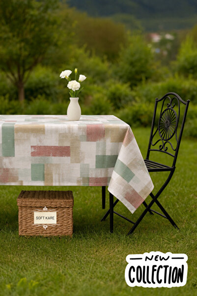 Soft Kare Pvc Fiber Tablecloth – Wipeable, Waterproof, Modern Pattern, for Ki...