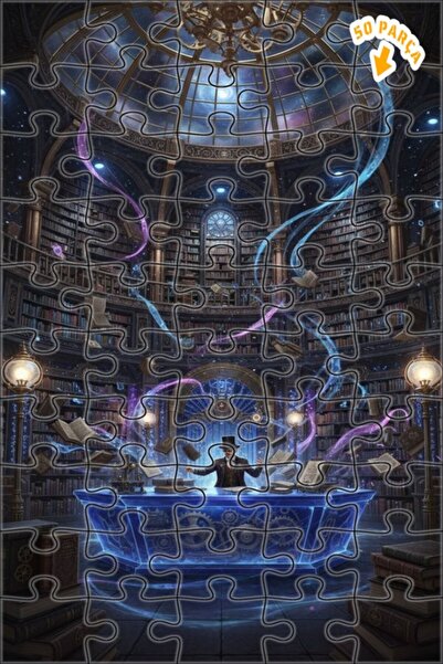 Teona Ahşap لغز خشبي بمظهر لوحة زيتية لمكتبة سحرية 50 قطعة 15×25