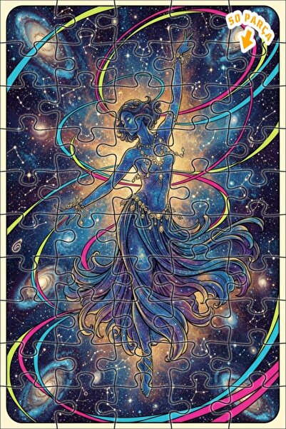 Teona Ahşap لغز خشبي بإطار مزدوج الطبقات بمظهر رسم نسائي من نوع 'راقصة الكون'...