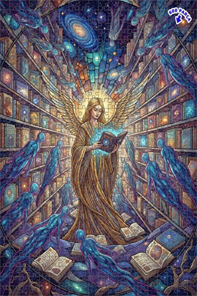 Teona Ahşap لغز خشبي مؤطر من طابقين مزين برسومات زيتية لمكتبة حكمة الملائكة 6...