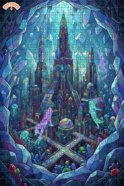 Teona Ahşap لغز خشبي بإطار مزدوج الطبقات بمظهر فني رائع من كريستال سيتي، 500 ...