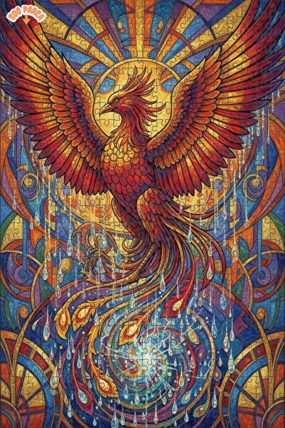 Teona Ahşap Gorgeous Emerald Bird Artwork Double Layer Framed Wooden Puzzle 5...