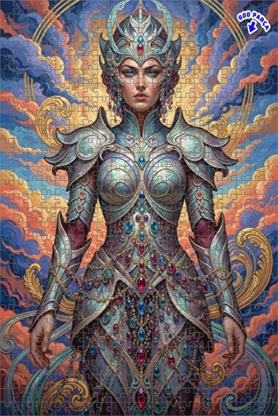 Teona Ahşap لغز خشبي بمظهر لوحة زيتية لملكة المحارب الفخورة 600 قطعة 50×35