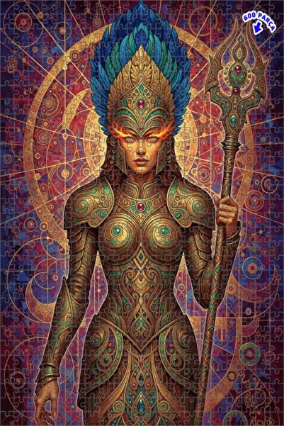 Teona Ahşap لغز خشبي بمظهر لوحة زيتية لآلهة المحارب المدرعة الذهبية 600 قطعة ...