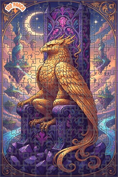 Teona Ahşap لغز خشبي بإطار مزدوج الطبقات على شكل عرش النسر الذهبي 150 قطعة 20×30