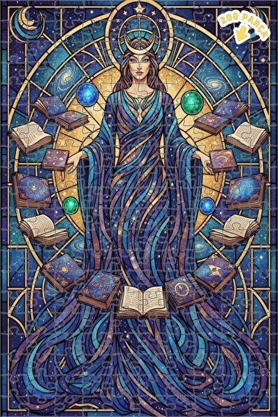 Teona Ahşap لغز خشبي مؤطر بطبقتين بتصميم فني فسيفسائي يصور المرأة الحكيمة في ...