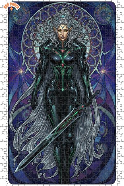 Teona Ahşap لغز خشبي بإطار مزدوج الطبقات بمظهر لوحة زيتية لمحارب إلفين قوي 50...