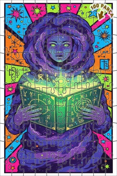 Teona Ahşap لغز خشبي بإطار مزدوج الطبقات للمرأة في الكون الغامض 100 قطعة 25×25