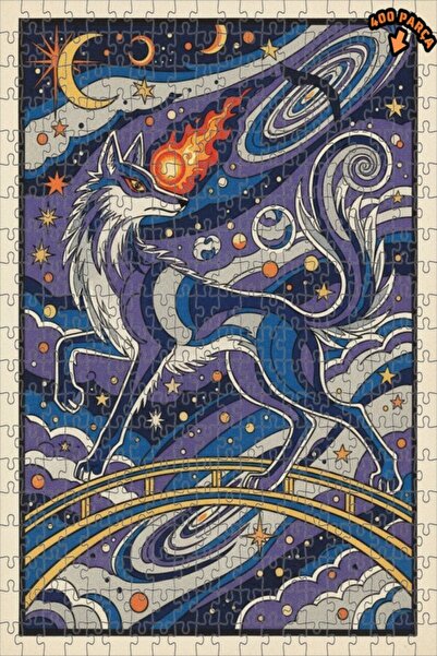 Teona Ahşap لغز خشبي بإطار مزدوج الطبقات من سكاي وولف 400 قطعة 35x35