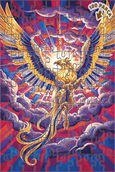 Teona Ahşap لغز فني على شكل طائر الفينيق الذهبي المجنح، بمظهر لوحة زيتية، 100...