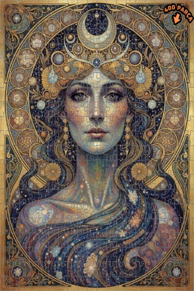 Teona Ahşap لوحة فنية بأسلوب آرت نوفو لوجه امرأة، تبدو كلوحة زيتية، إطار خشبي...