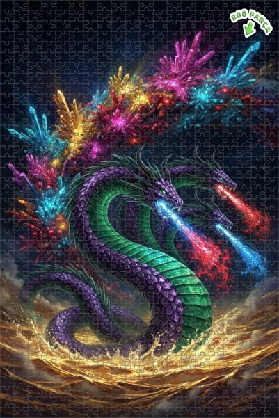 Teona Ahşap لغز خشبي بإطار مزدوج الطبقات من كريستال دراغون بيز 800 قطعة 70x50