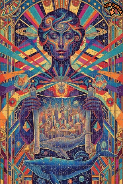 Teona Ahşap لغز خشبي بمظهر لوحة زيتية لـ مدينة الحوت الكونية 400 قطعة 35×35