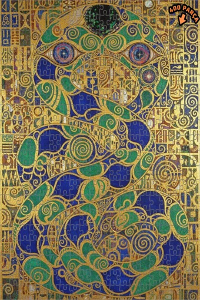 Teona Ahşap لوحة زيتية بنمط الثعبان الذهبي على طراز غوستاف كليمت، لوحة خشبية ...