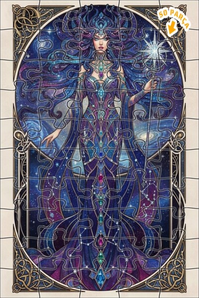 Teona Ahşap لوحة فنية بتصميم الملكة الكونية بمظهر الزيت الملون، لغز خشبي بإطا...