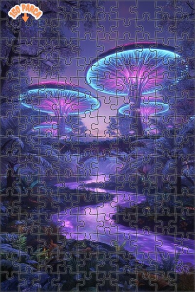 Teona Ahşap لغز خشبي بإطار مزدوج الطبقات بمظهر الطباعة الرقمية لغابة الفطر ال...