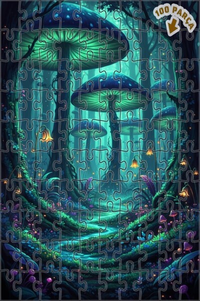 Teona Ahşap لغز خشبي مؤطر بطبقتين بتصميم فني يشبه الزيت الزيتي لفطر الغابة ال...