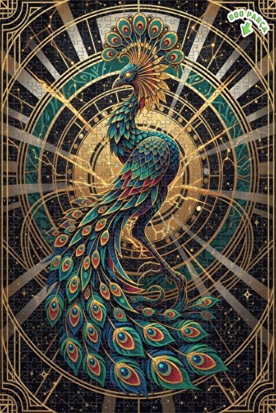 Teona Ahşap لغز خشبي مؤطر بطبقتين من فن الطاووس السحري 800 قطعة 70x50