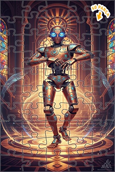 Teona Ahşap لغز خشبي بتصميم روبوت ستيمبانك يرقص بمظهر لوحة زيتية 50 قطعة 15×25