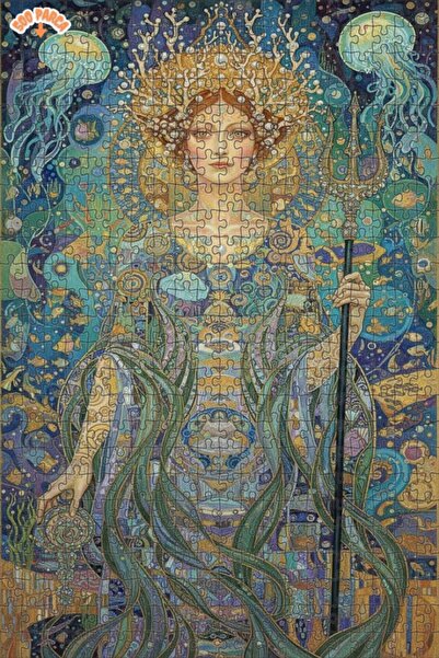 Teona Ahşap لغز خشبي فني على شكل تاج ذهبي لملكة البحر 500 قطعة 50x30