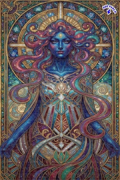 Teona Ahşap لغز خشبي بإطار ذو طابقين بمظهر فني من كوزميك كراوليز، 600 قطعة، 5...