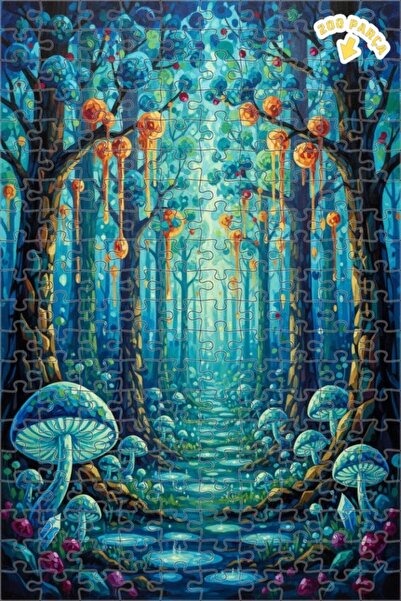 Teona Ahşap لغز خشبي بمظهر زيت الألوان الفنية لفطر الغابة السحرية 200 قطعة 25x35