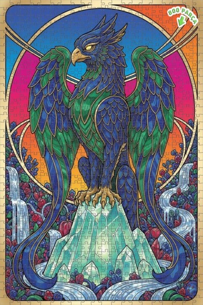 Teona Ahşap لغز خشبي مؤطر بطبقة مزدوجة من ميستيك جريفين كريستال ماونتن، 800 ق...