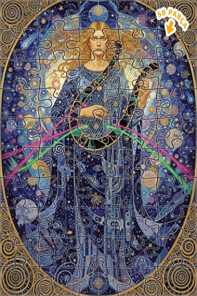 Teona Ahşap لوحة فنية بتأثير الزيتية تصور سيمفونية السماء، لوحة خشبية مؤطرة ب...