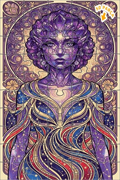 Teona Ahşap لغز خشبي بإطار مزدوج الطبقات بتصميم فني على طراز آرت نوفو للنساء ...