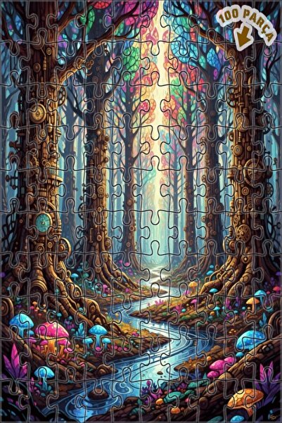 Teona Ahşap لغز خشبي بإطار مزدوج الطبقات من ستيمبانك أورجان ريفر 100 قطعة 25x25