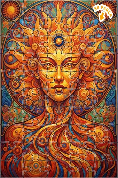 Teona Ahşap لغز خشبي بإطار مزدوج الطبقات بمظهر لوحة زيتية لإلهة الشمس 50 قطعة...