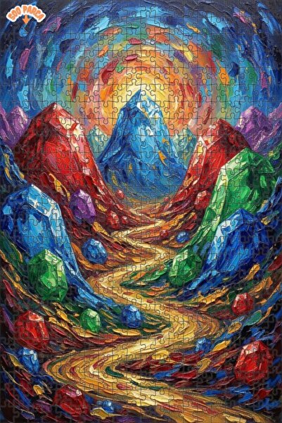 Teona Ahşap لغز خشبي بمظهر لوحة زيتية من كريستال فالي لايت، 500 قطعة، 50×30