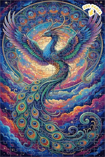 Teona Ahşap لغز خشبي مؤطر بطبقتين من فن الطاووس السحري 200 قطعة 25×35