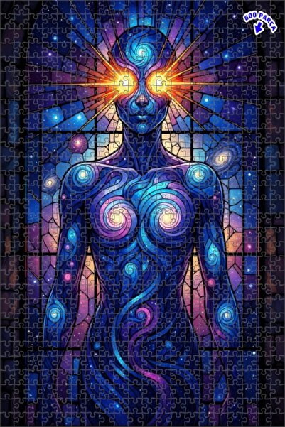 Teona Ahşap لغز خشبي بإطار مزدوج الطبقات من الزجاج الملون بتصميم رؤية إنسانية...