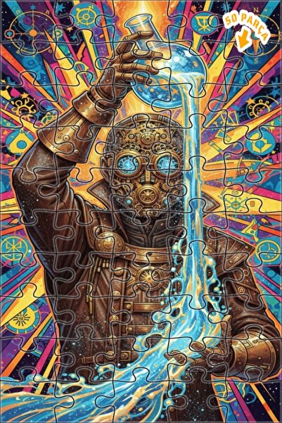 Teona Ahşap لغز خشبي بإطار مزدوج الطبقات بتصميم فني تجريدي ملون على طراز عالم...