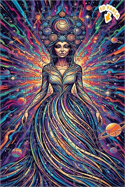 Teona Ahşap لغز خشبي بإطار مزدوج الطبقات بمظهر لوحة زيتية للمرأة الكونية 50 ق...