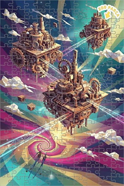 Teona Ahşap لغز خشبي بإطار مزدوج الطبقات من ستيمبانك تاورز 200 قطعة 25x35